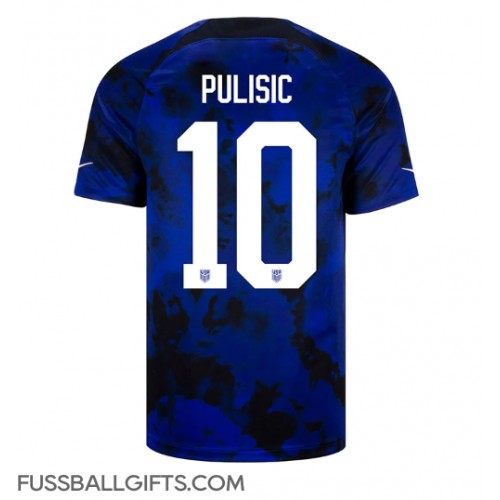 Vereinigte Staaten Christian Pulisic #10 Fußballbekleidung Auswärtstrikot WM 2022 Kurzarm